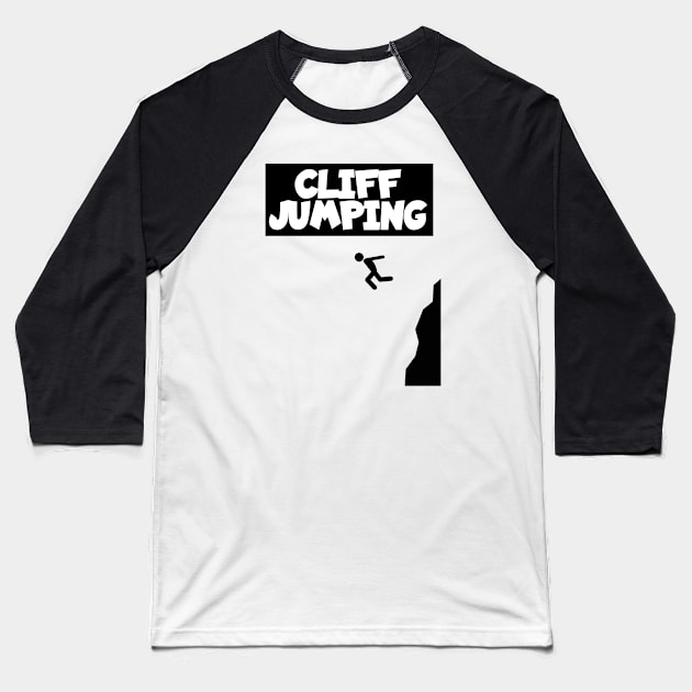 Cliff jumping Baseball T-Shirt by maxcode